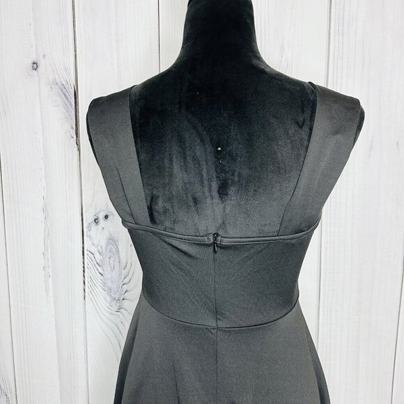 Shein A-Line Bodycon Black Mini Dress Size M Wide Straps - Picture 9 of 10